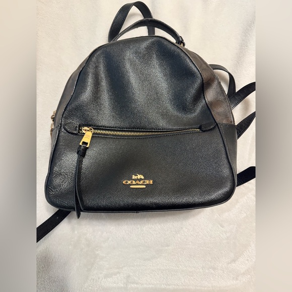 Coach Black Leather Backpack - Picture 1 of 8